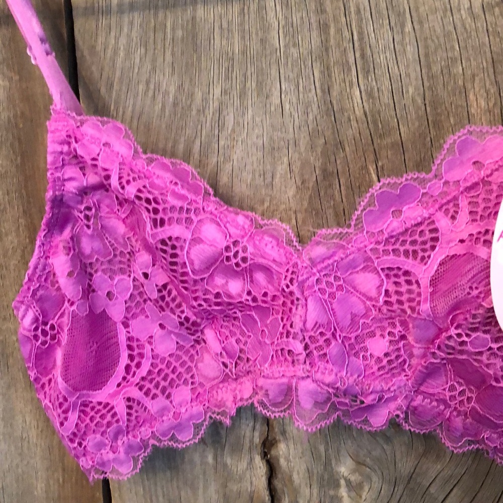 Anemone Allover Lace Mesh Lightly Lined Bra in Pink / Purple Size Small/Medium - Picture 3 of 10